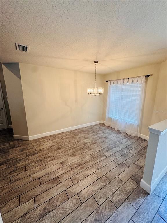 Chandelier, Empty room, Interior, Wood Texture Flooring