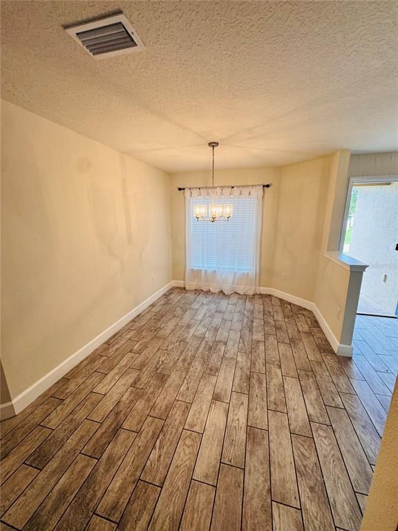 Chandelier, Empty room, Interior, Wood Texture Flooring