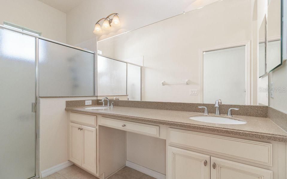 Bathroom, Dual Sink Vanities, Glass Shower, Interior