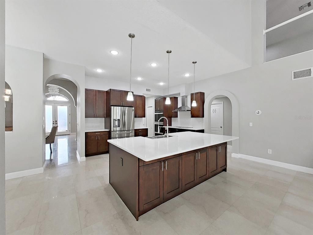 Interior, Kitchen, Pendant Lights, Recessed Lighting, Stainless Steel Appliances