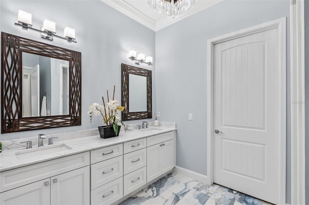 Bathroom, Dual Sink Vanities, Interior, Marble