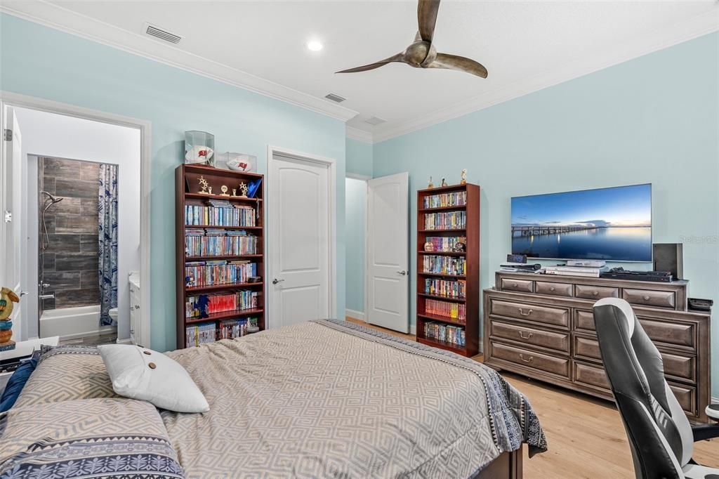 Bedroom, Home Office, Interior, Recessed Lighting, Wood Texture Flooring