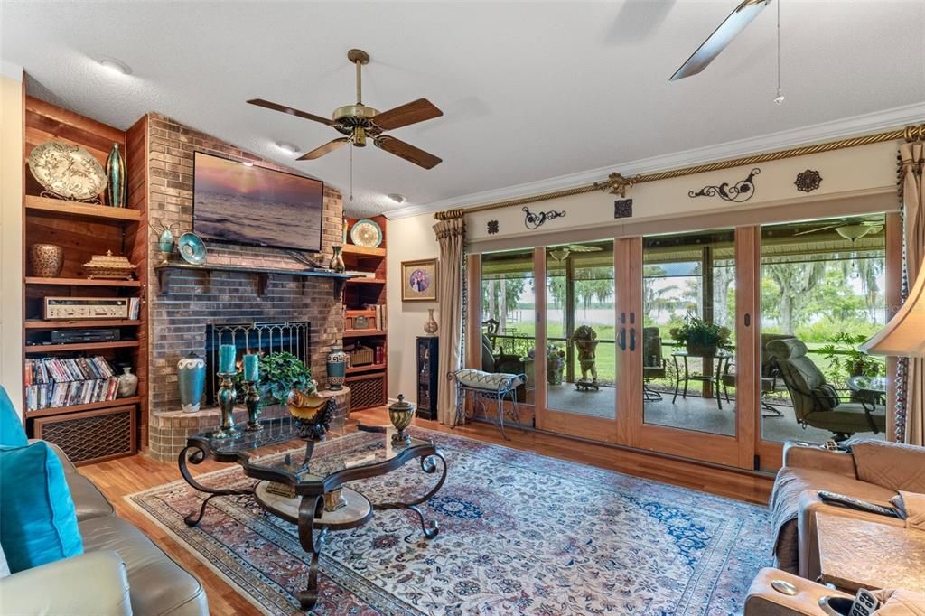 Fireplace, Interior, Stone Walls, Wood Texture Flooring