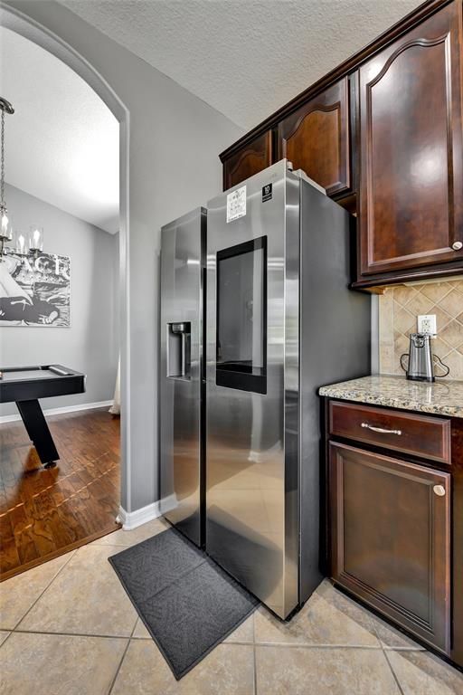 Billiard Table, Chandelier, Interior, Kitchen, Stainless Steel Appliances, Wood Texture Flooring