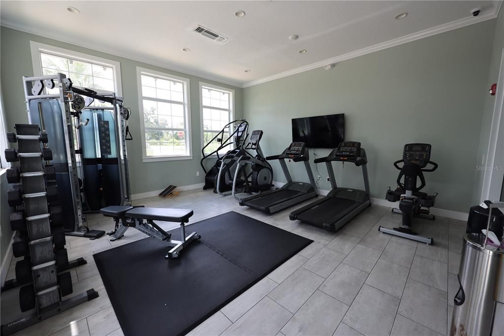 Fitness Equipment, Gym, Interior, Recessed Lighting