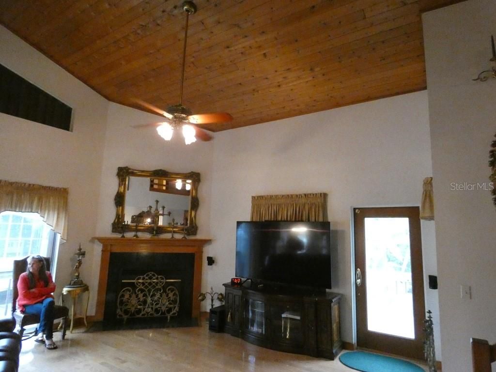 Fireplace, Interior, Wooden Ceilings