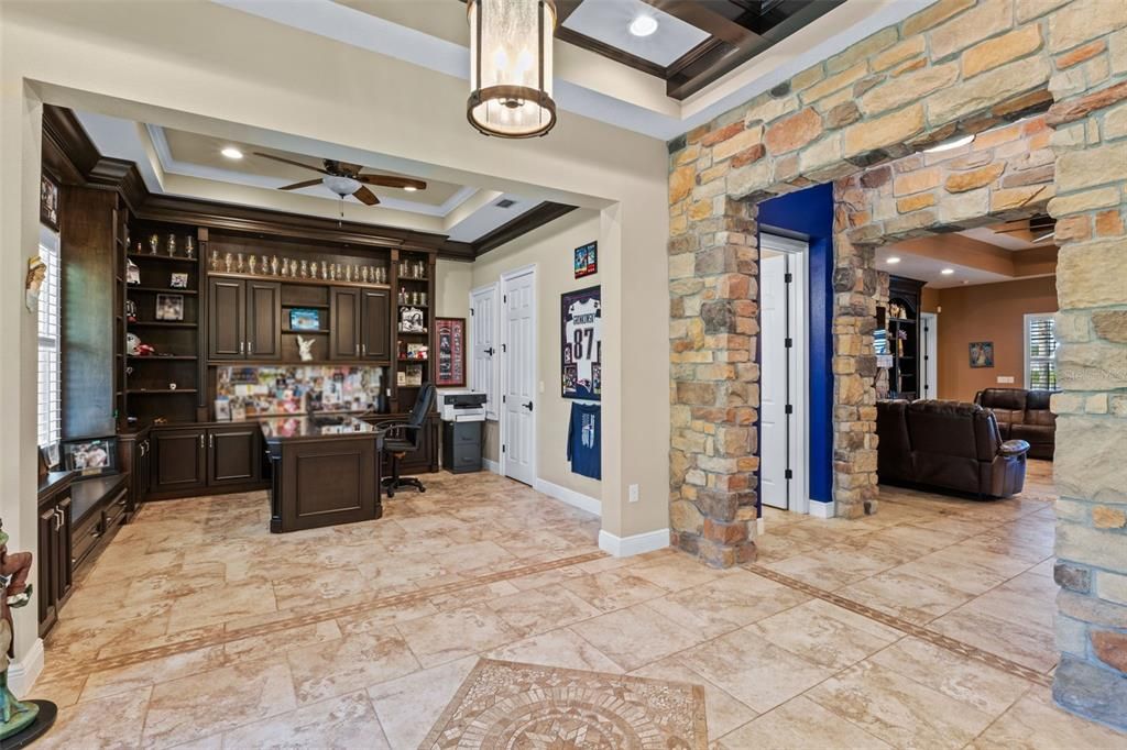 Interior, Recessed Lighting, Stone Walls