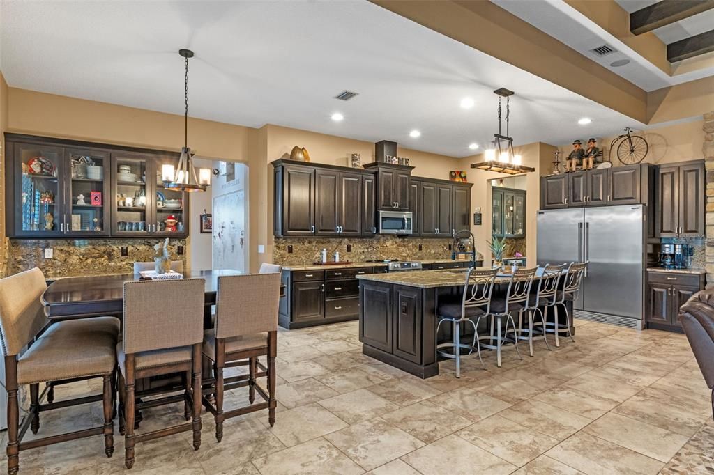 Chandelier, Interior, Kitchen, Pendant Lights, Recessed Lighting, Stainless Steel Appliances