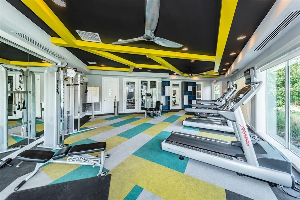 Fitness Equipment, Gym, Interior, Recessed Lighting