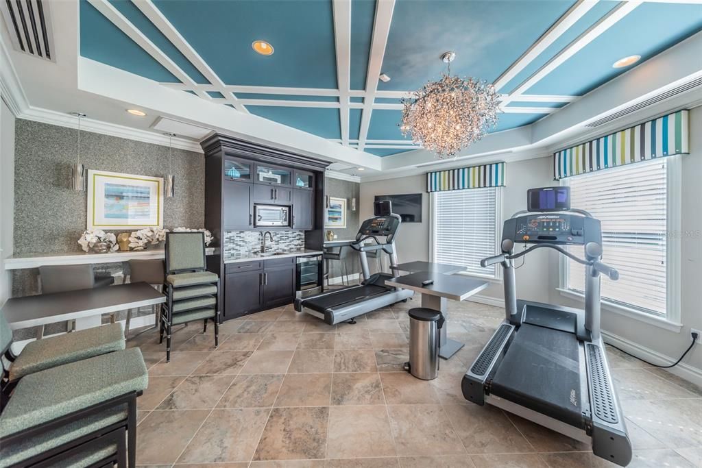 Chandelier, Fitness Equipment, Interior, Recessed Lighting