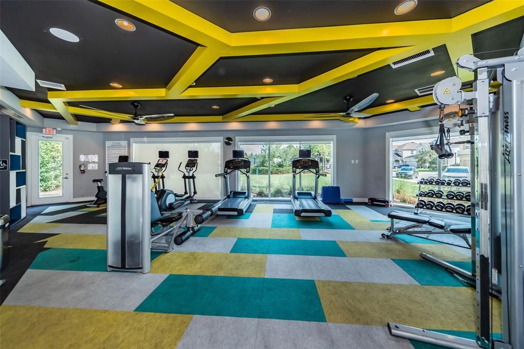 Fitness Equipment, Gym, Interior, Recessed Lighting
