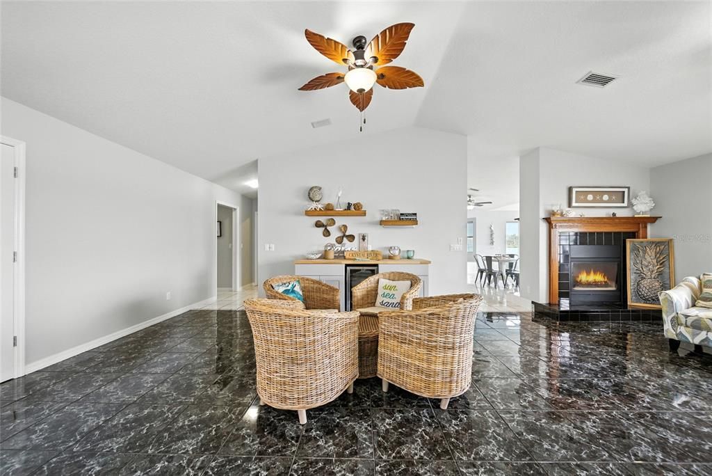 Dining room, Fireplace, Interior, Marble