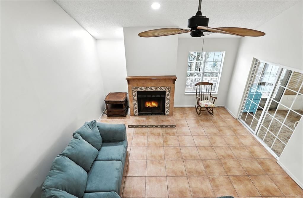 Fireplace, Interior, Living room, Recessed Lighting