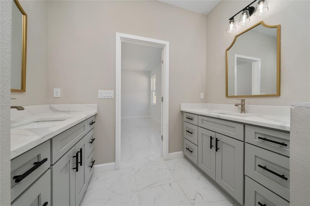Bathroom, Dual Sink Vanities, Interior, Marble
