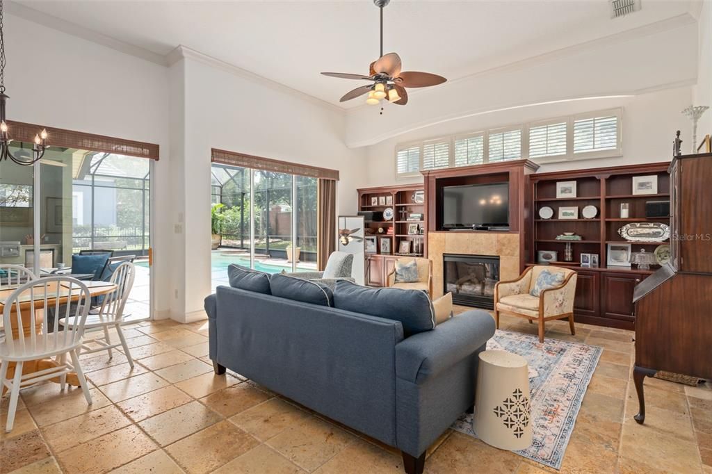 Dining room, Fireplace, Interior, Living room