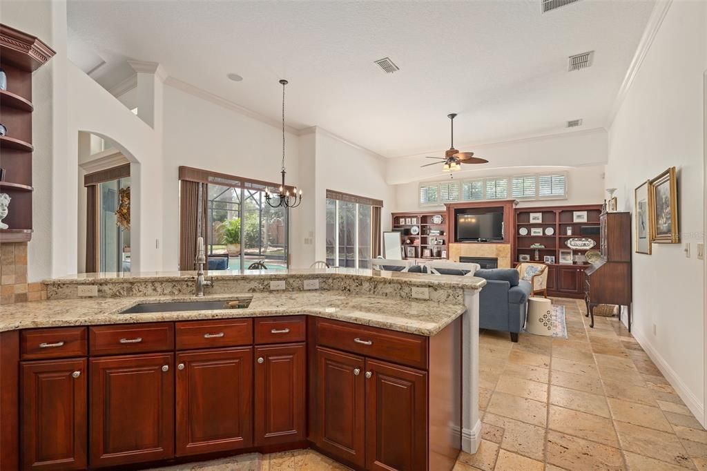 Fireplace, Interior, Living room, Pendant Lights