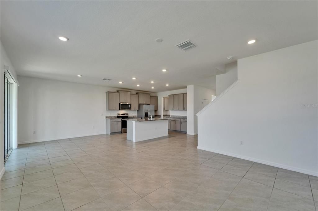 Empty room, Interior, Kitchen, Recessed Lighting