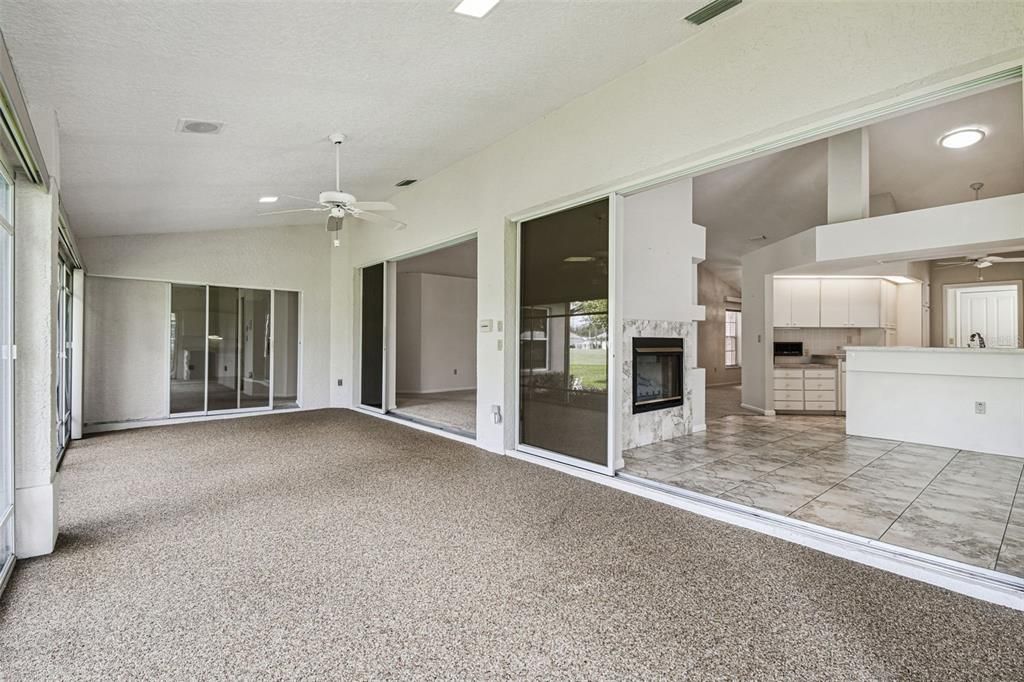 Empty room, Fireplace, Interior, Recessed Lighting