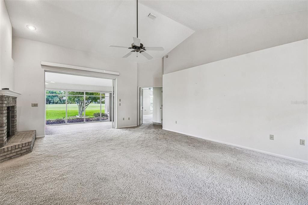 Empty room, Fireplace, Interior, Recessed Lighting