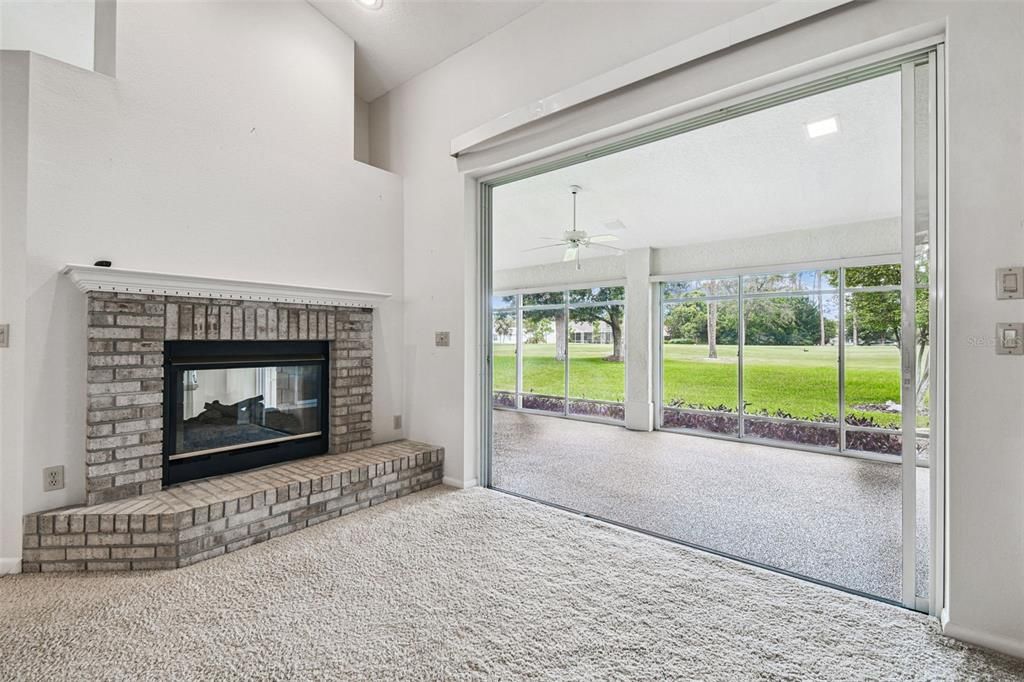 Fireplace, Interior, Recessed Lighting, Sun Room