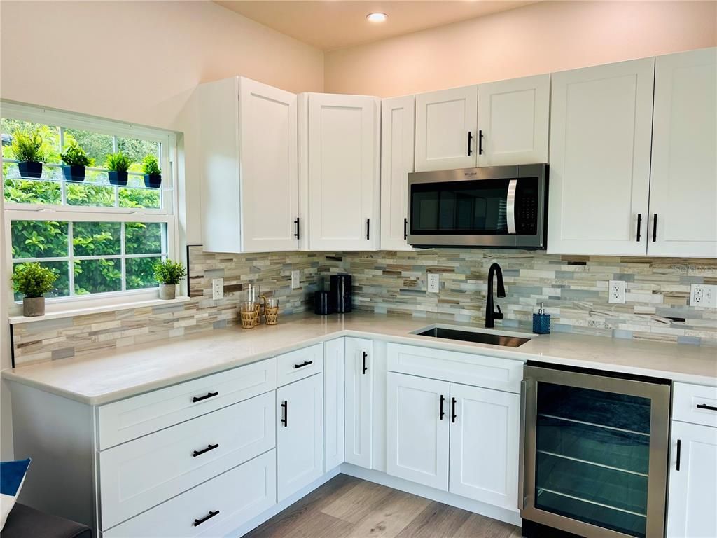 Interior, Kitchen, Recessed Lighting, Wood Texture Flooring