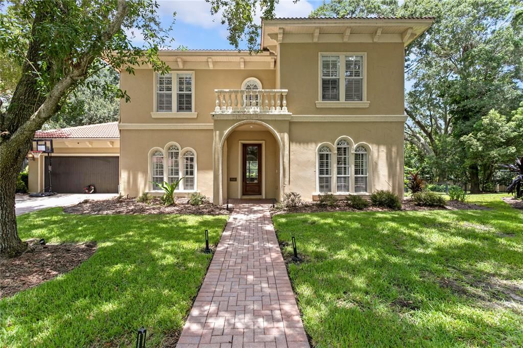 Attached, Backyard, Exterior, Facade, Mediterranean