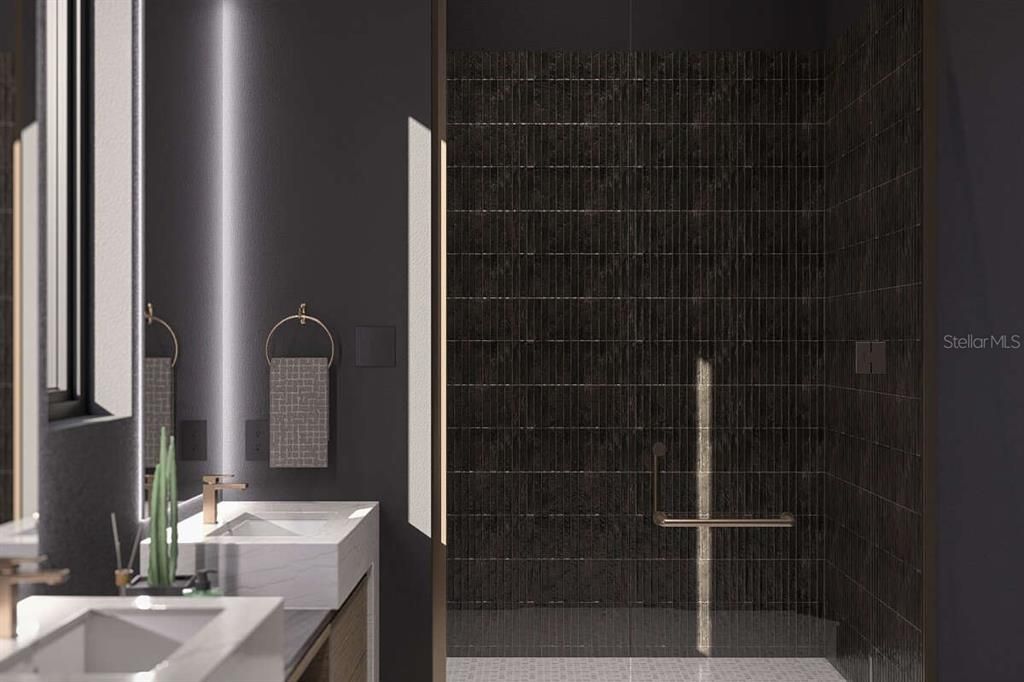 Bathroom, Glass Shower, Interior
