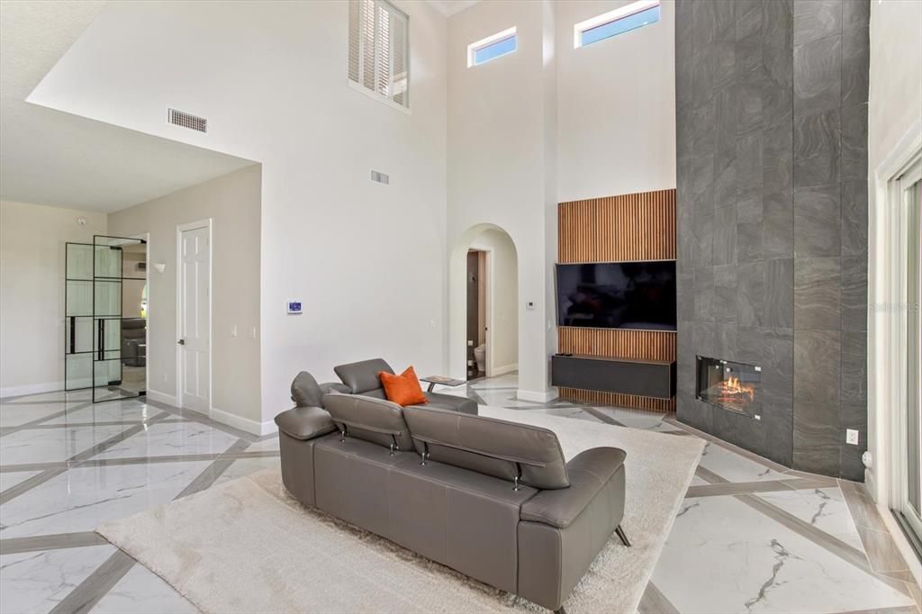 Fireplace, Interior, Living room, Marble