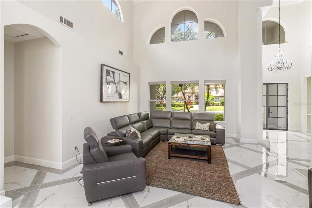 Chandelier, Interior, Living room, Marble