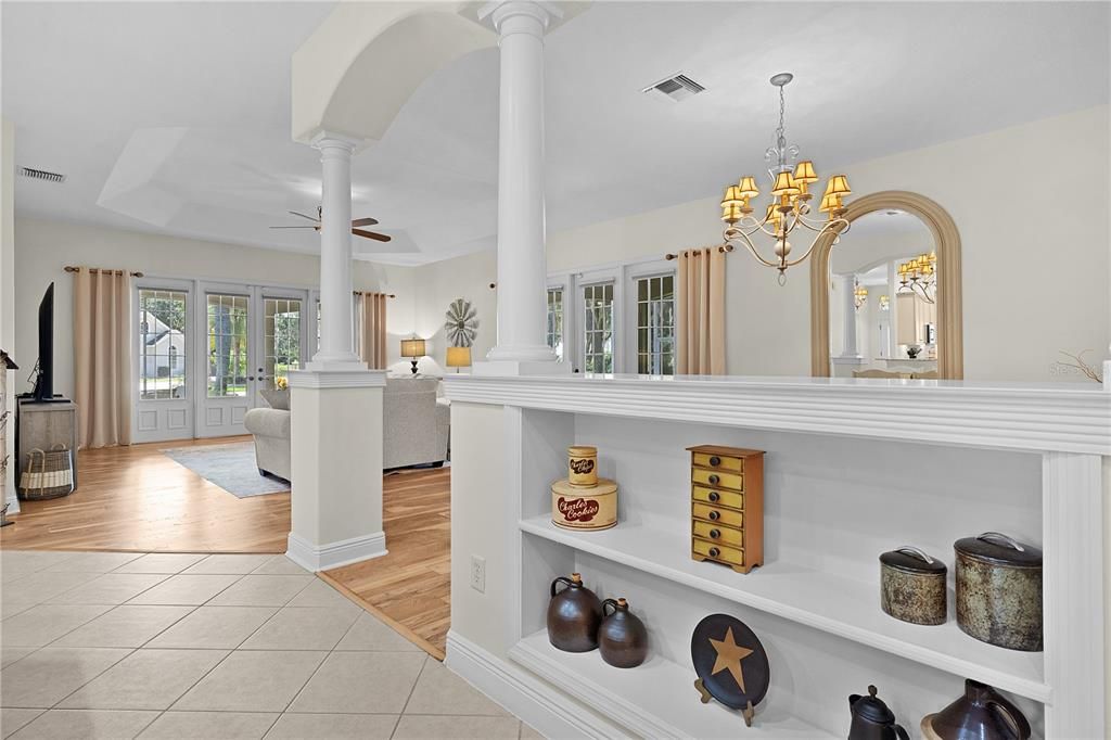 Chandelier, Interior, Wood Texture Flooring