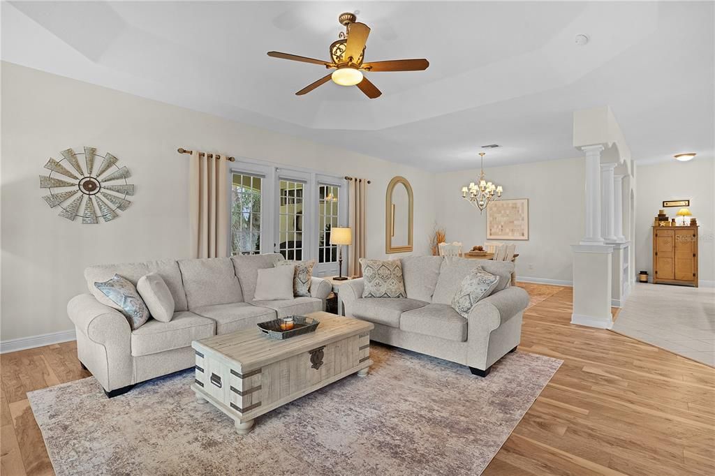 Chandelier, Dining room, Interior, Living room, Wood Texture Flooring