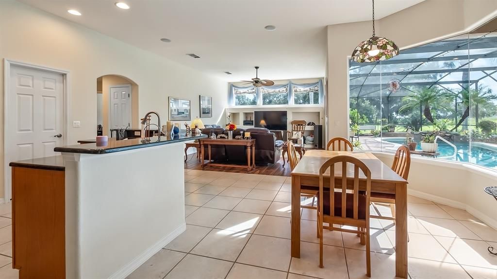 Dining room, Glass Ceilings, Interior, Living room, Pendant Lights, Pool, Recessed Lighting, Sun Room