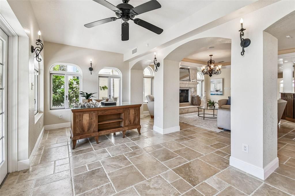 Chandelier, Fireplace, Interior, Recessed Lighting