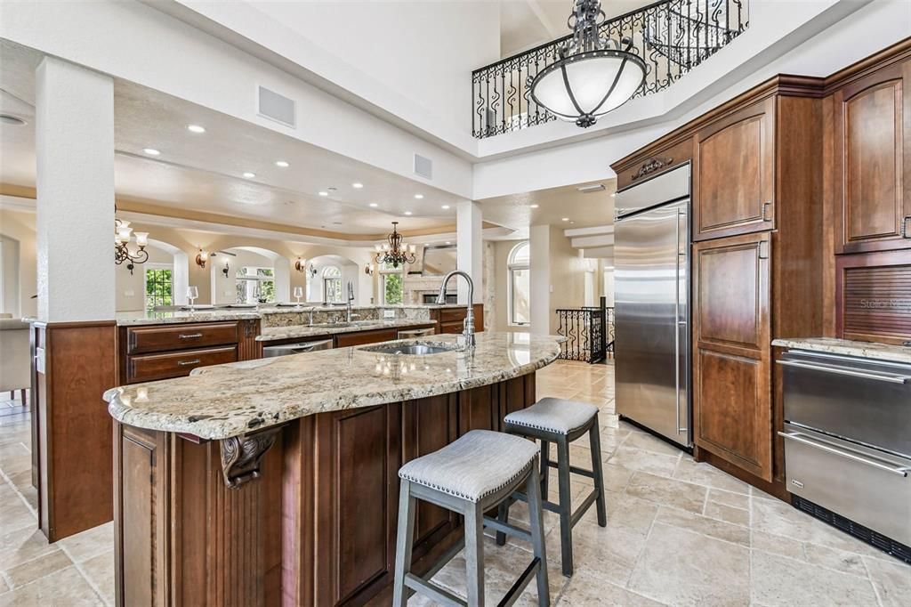 Chandelier, Interior, Kitchen, Recessed Lighting, Stainless Steel Appliances