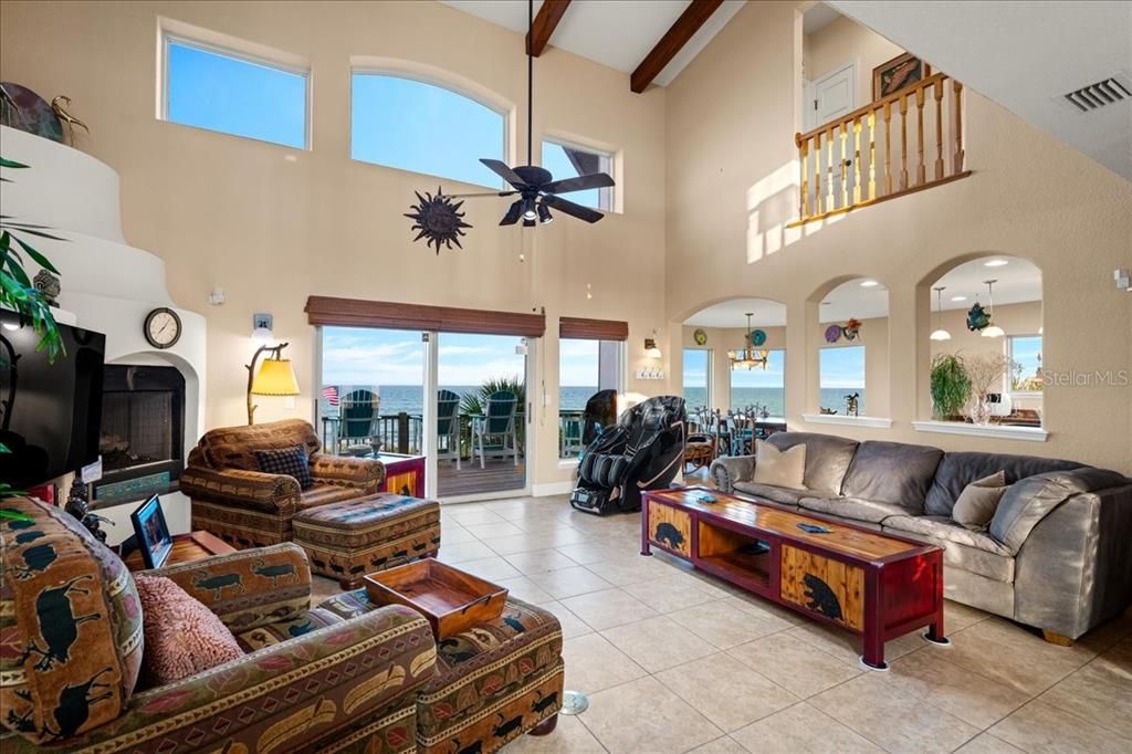 Interior, Living room, Water, Wooden Beams