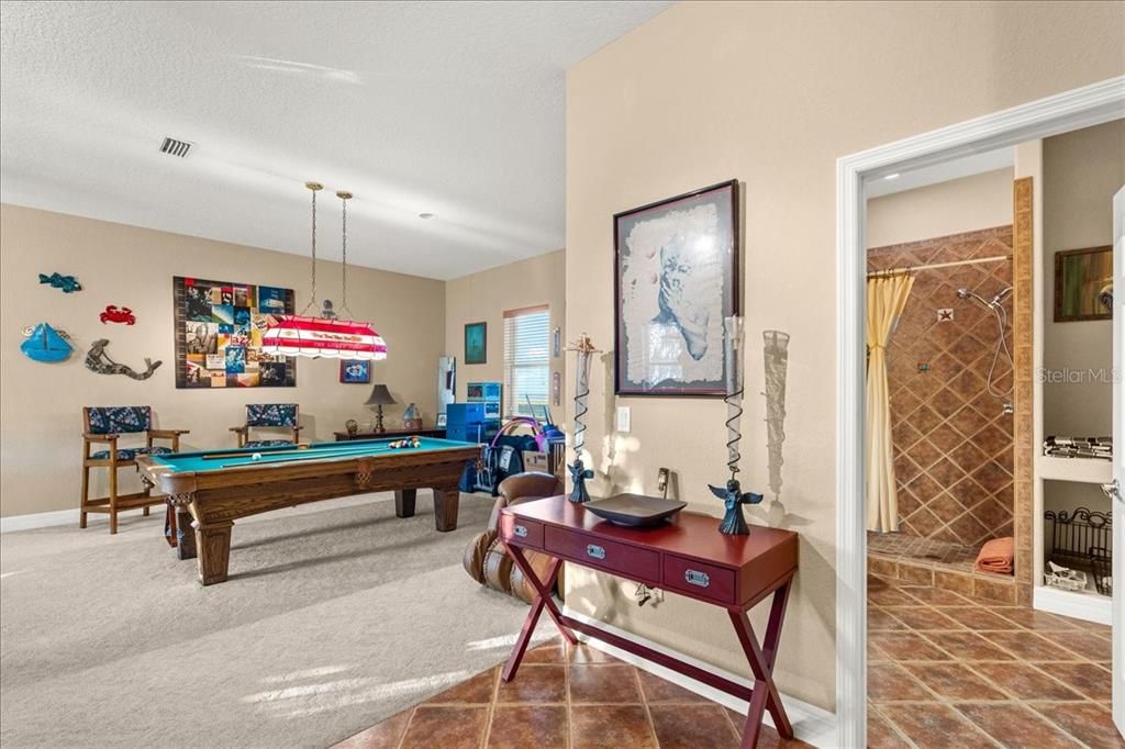 Billiard Table, Game Room, Interior, Pendant Lights
