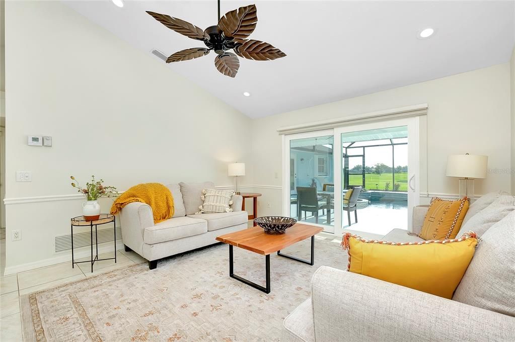 Interior, Living room, Recessed Lighting