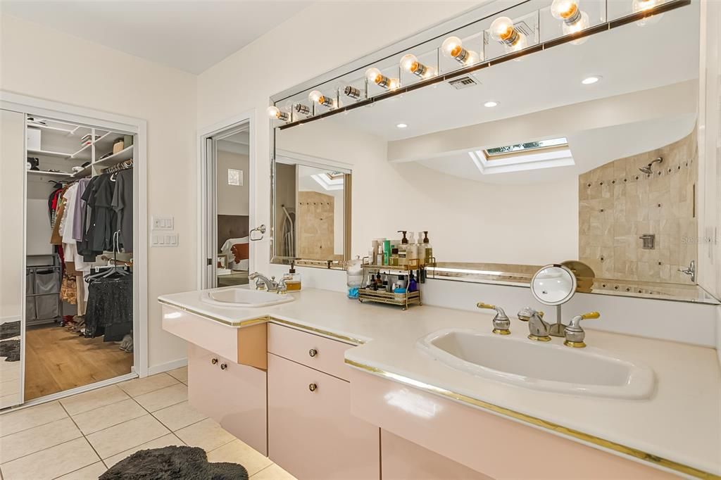 Bathroom, Dual Sink Vanities, Interior, Walk-in Closets, Wood Texture Flooring