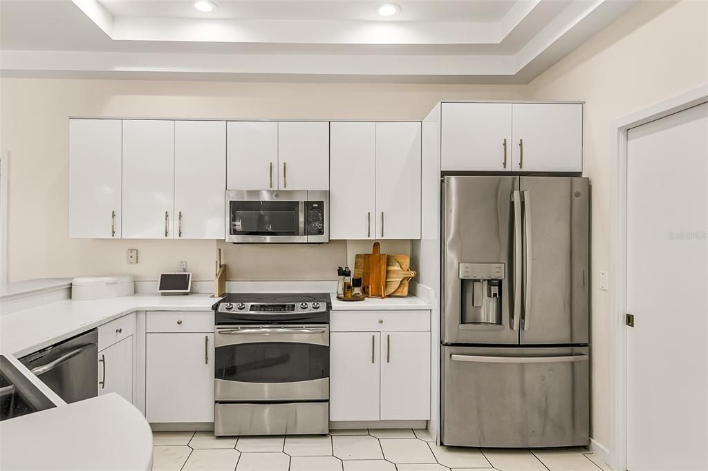 Interior, Kitchen, Recessed Lighting, Stainless Steel Appliances