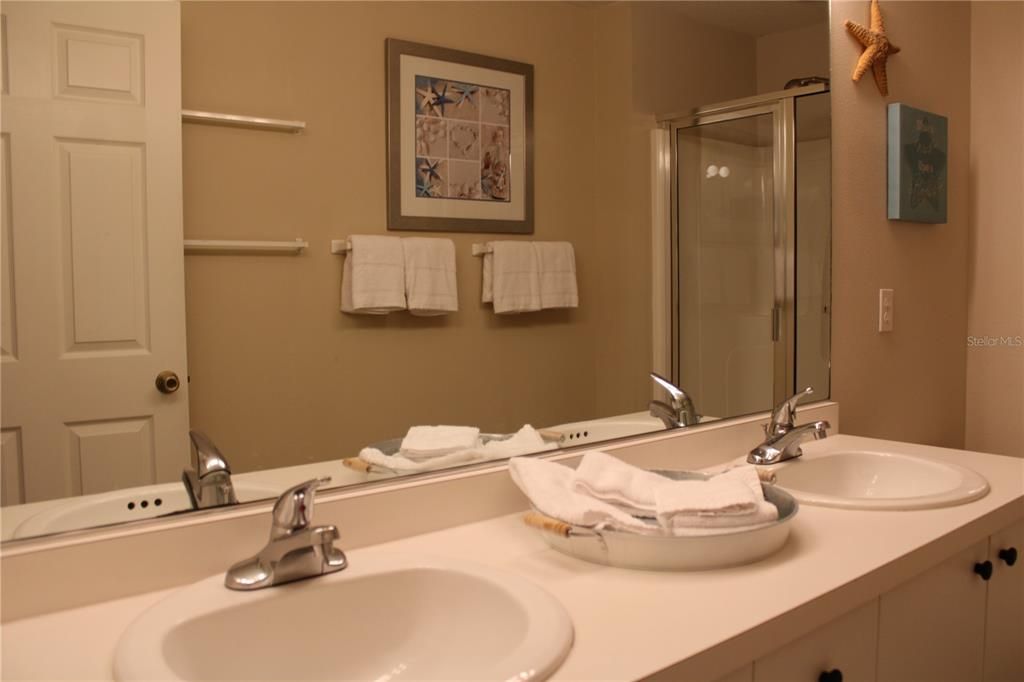 Bathroom, Dual Sink Vanities, Glass Shower, Interior