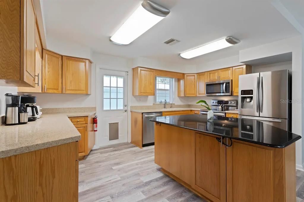 Interior, Kitchen, Stainless Steel Appliances, Wood Texture Flooring