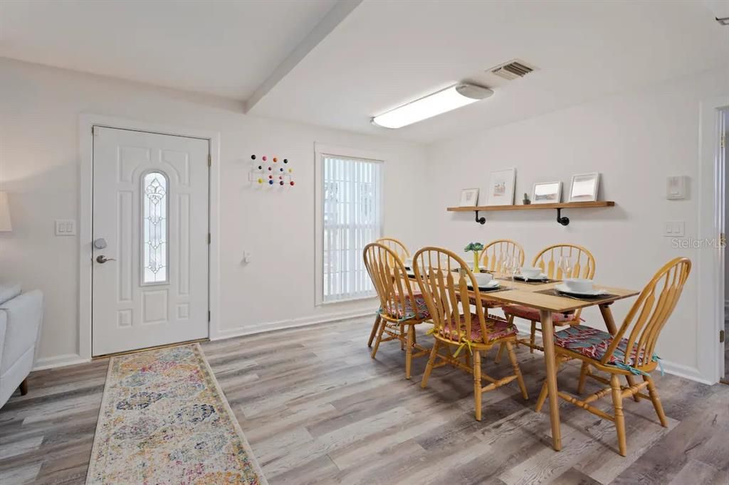 Dining room, Interior, Wood Texture Flooring
