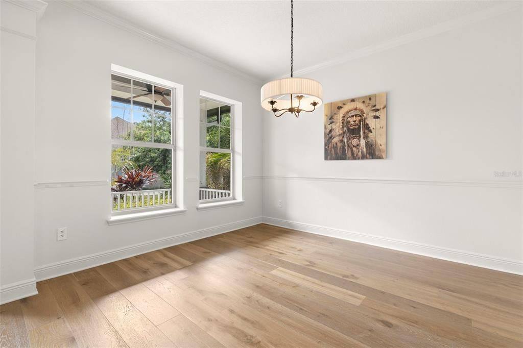 Chandelier, Empty room, Interior, Wood Texture Flooring