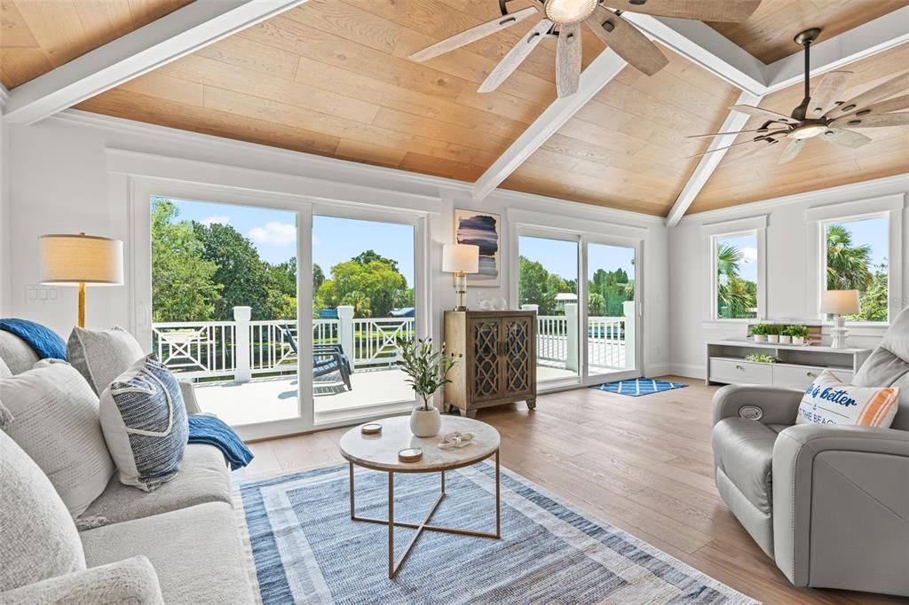 Interior, Living room, Sun Room, Wooden Ceilings, Wood Texture Flooring