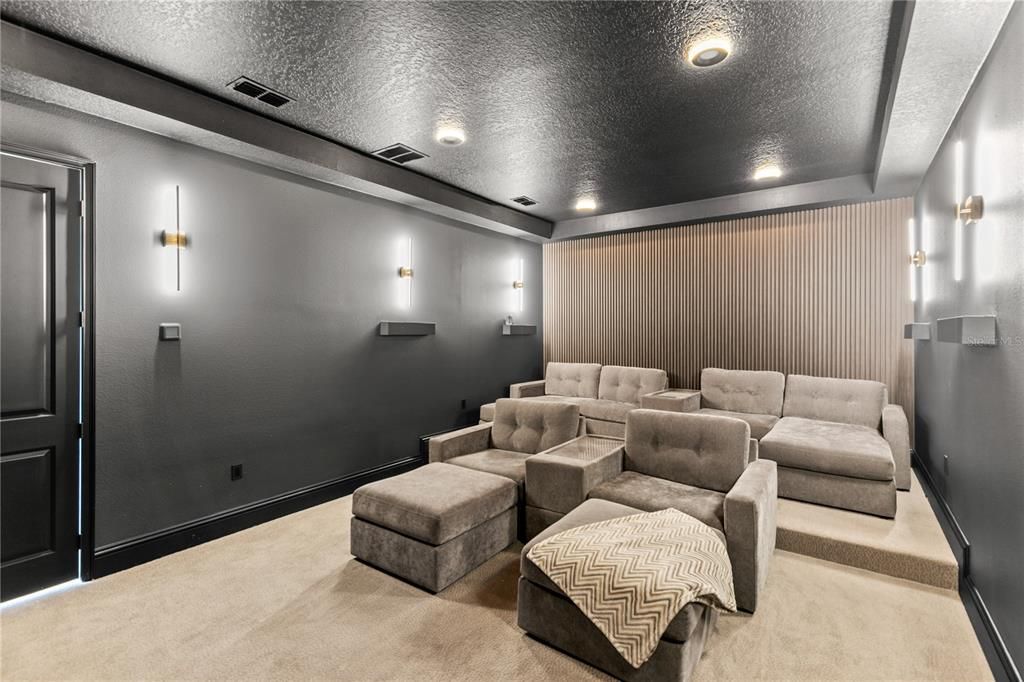 Home Theatre Room, Interior, Projection Screen, Recessed Lighting, Theatre Room