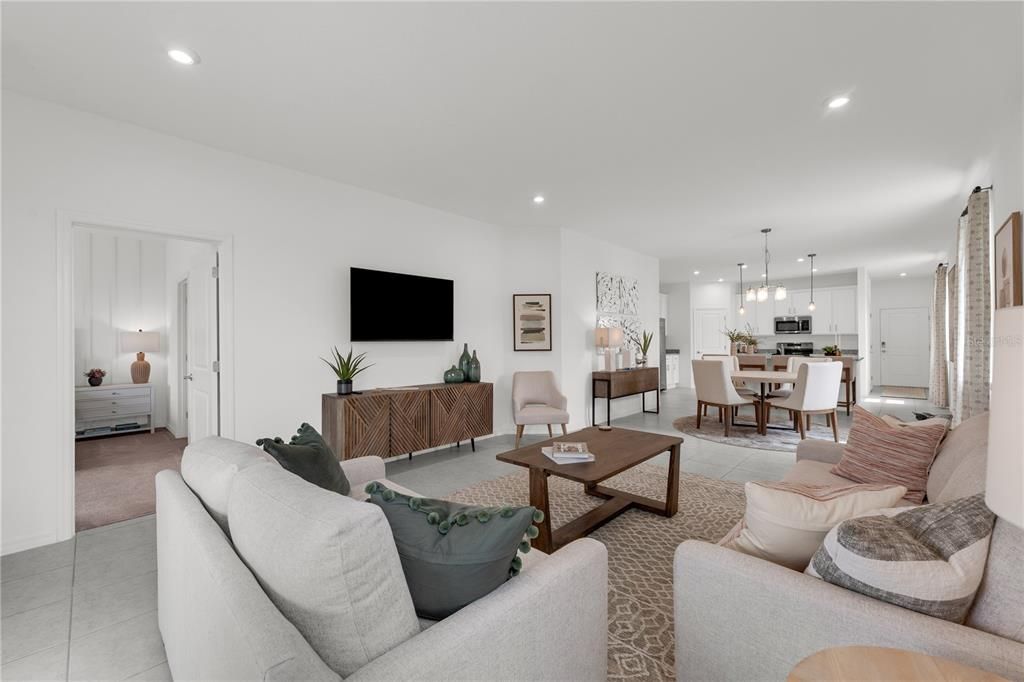 Dining room, Interior, Kitchen, Living room, Pendant Lights, Recessed Lighting, Stainless Steel Appliances