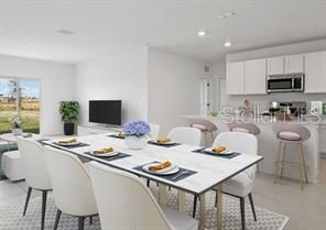 Dining room, Interior, Kitchen, Recessed Lighting