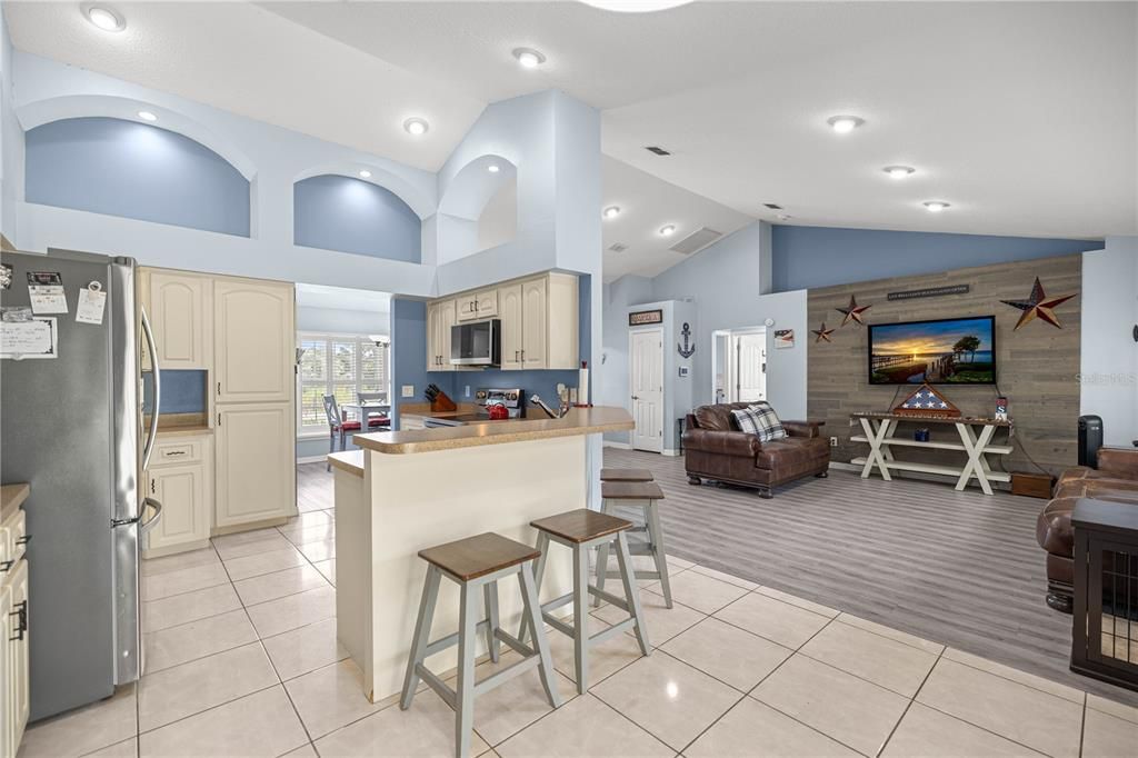 Interior, Kitchen, Living room, Recessed Lighting
