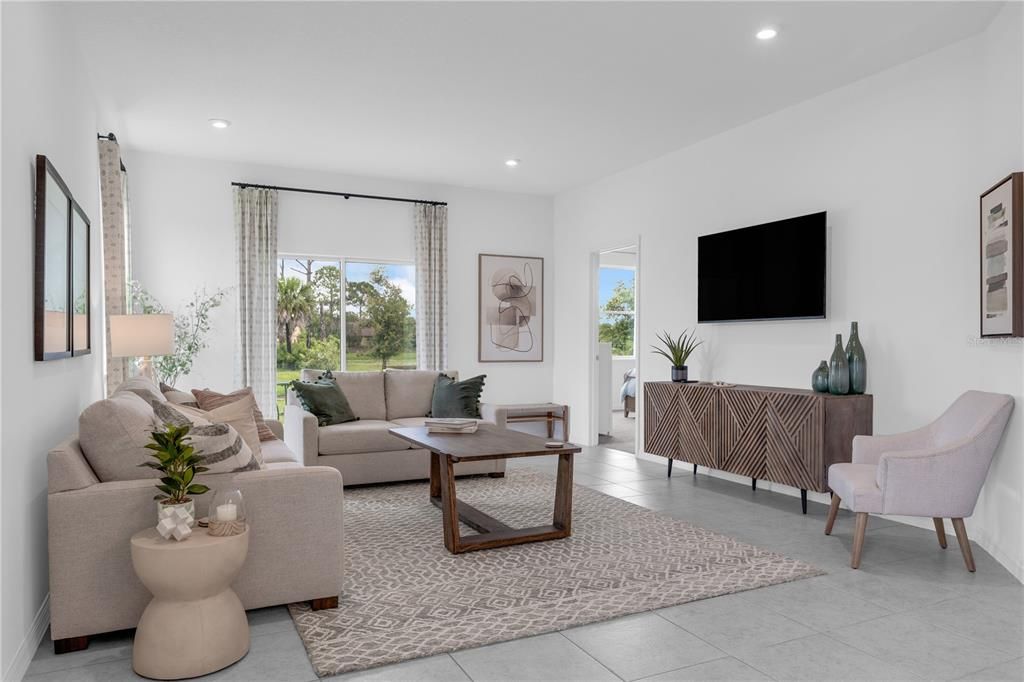 Interior, Living room, Recessed Lighting