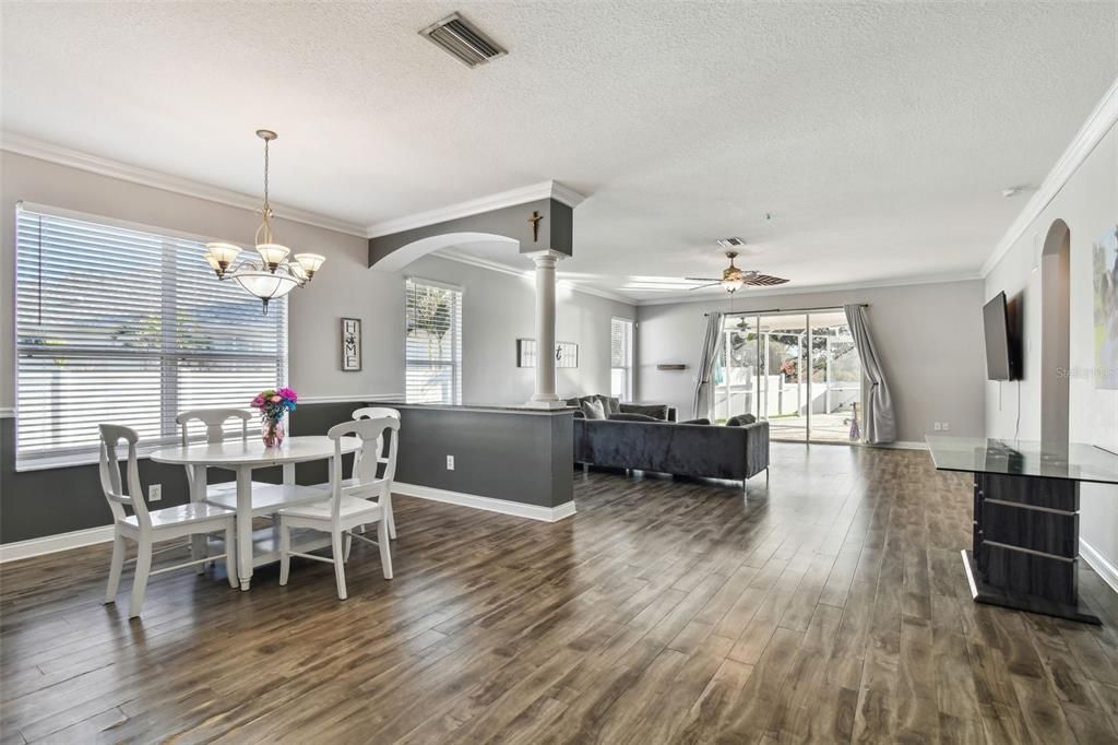 Chandelier, Dining room, Interior, Living room, Wood Texture Flooring